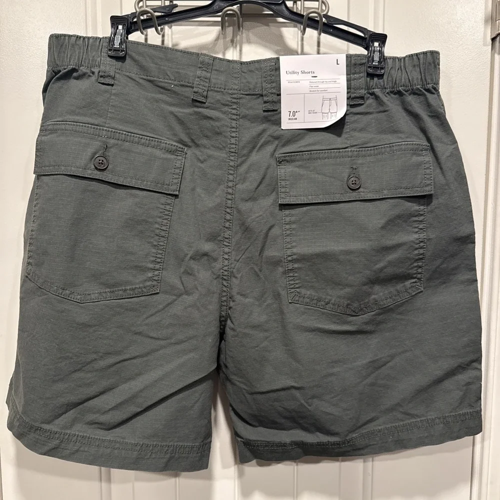 NEW MEN'S L GOODFELLOW & CO GREEN OUTDOOR HIKING CAMPING UTILITY SUMMER SHORTS